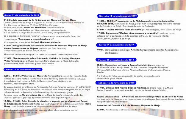 Programa 4 semana del mayor